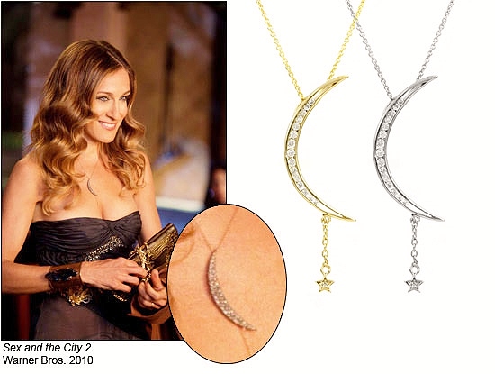 Carrie Bradshaw S Celebrity Inspired Moon And Star Necklace Sex And The City